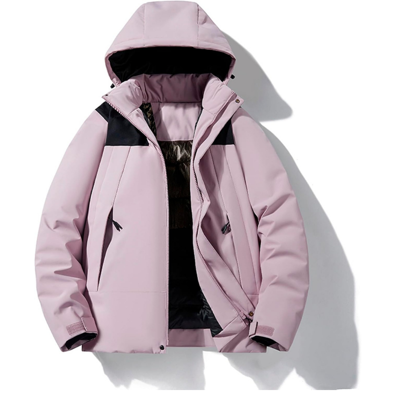 Women's hooded padded ski jacket in purple