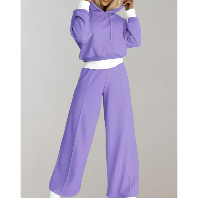 Women's hoodie and jogger set in purple