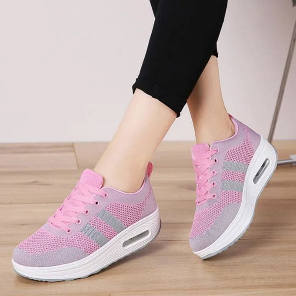 Pink platform sneakers – side view