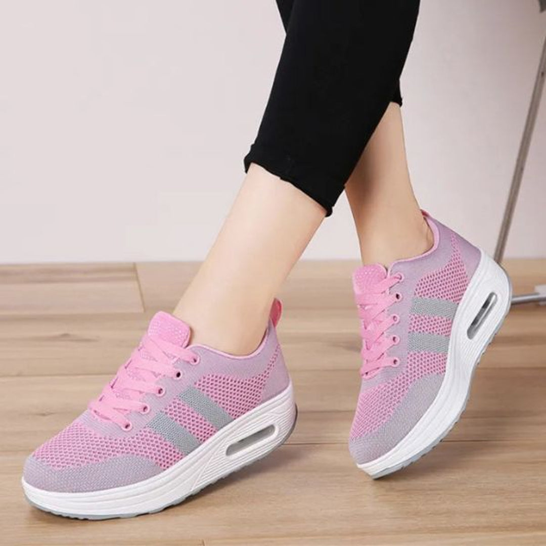 Pink platform sneakers – side view