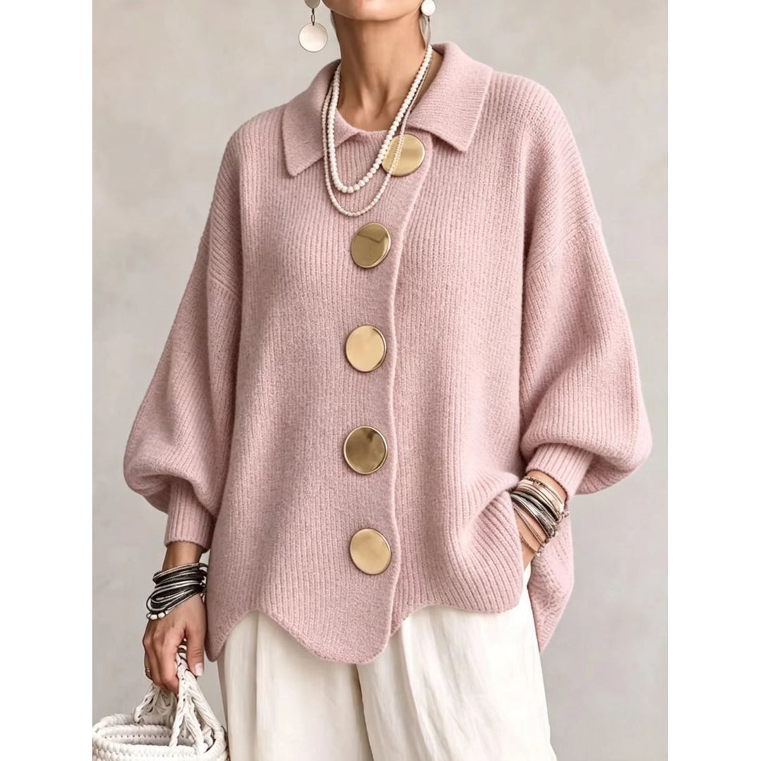 Women's powder pink oversized cardigan