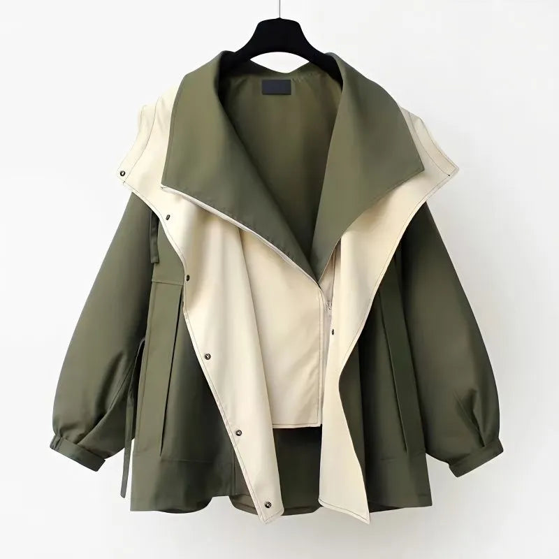 Women's oversized hooded jacket in green