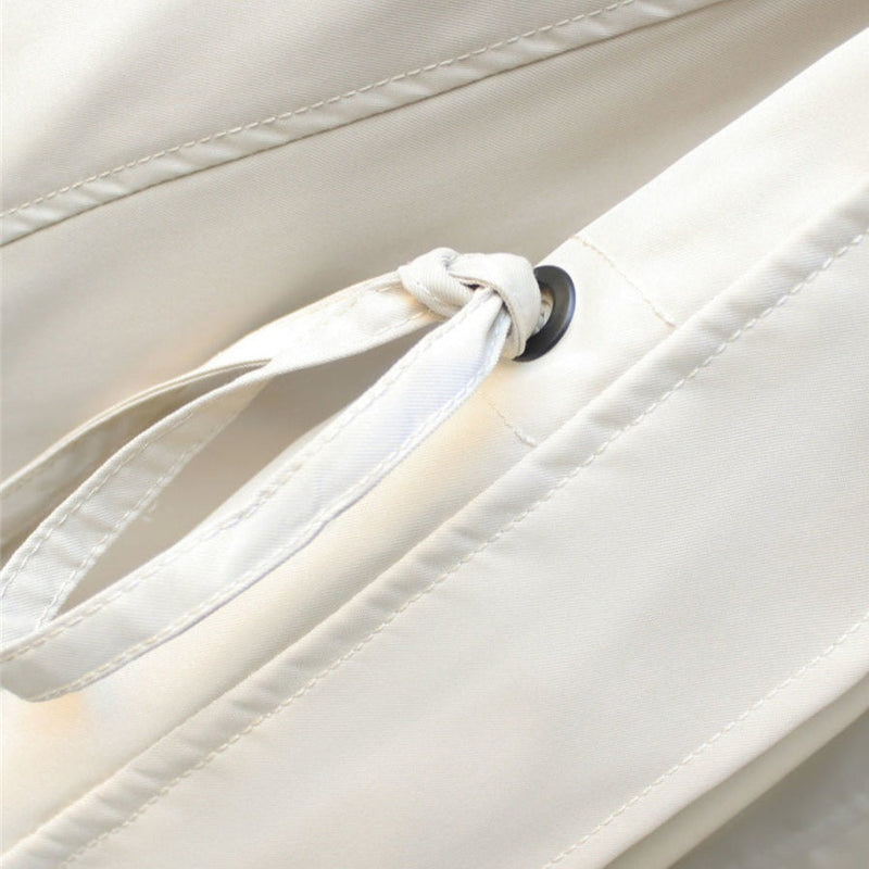 Close-up of the cream fabric