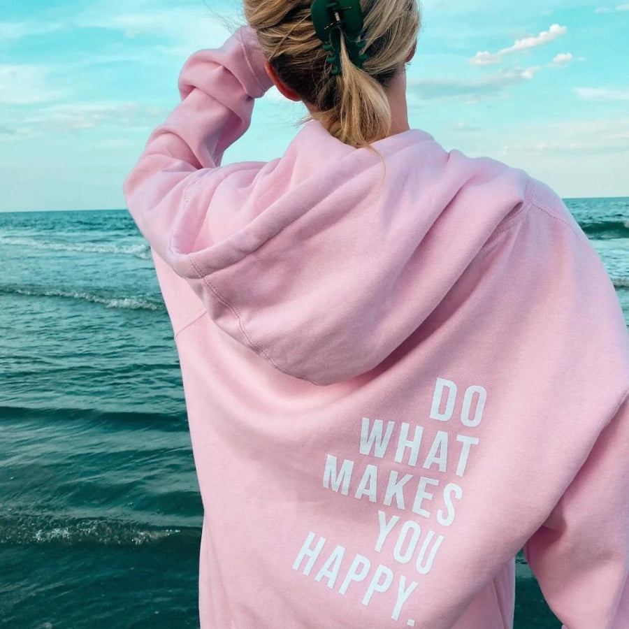 Women's Oversized Hoodie with Back Slogan Print for Casual Days