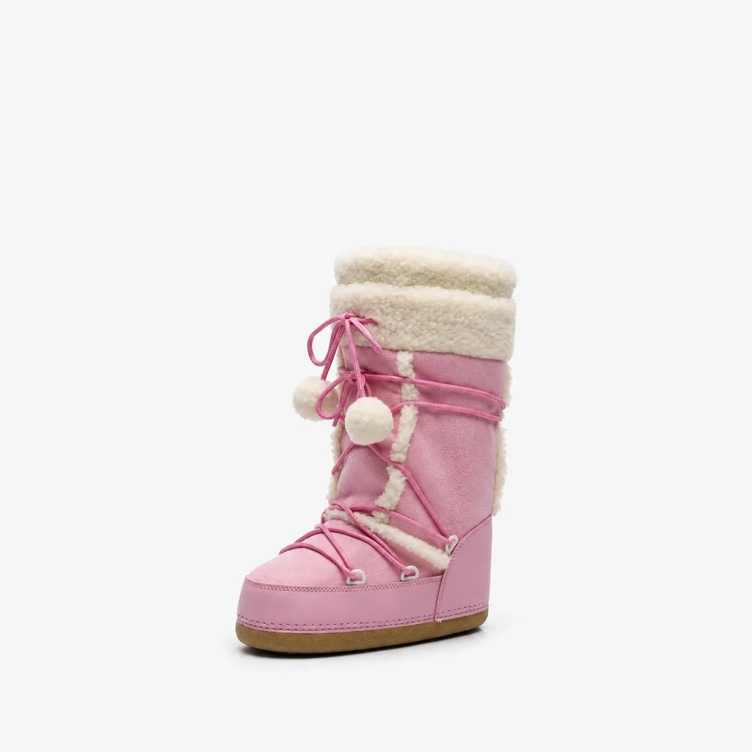 Women's pink snow boot – studio view