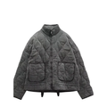 Women's short quilted jacket in grey