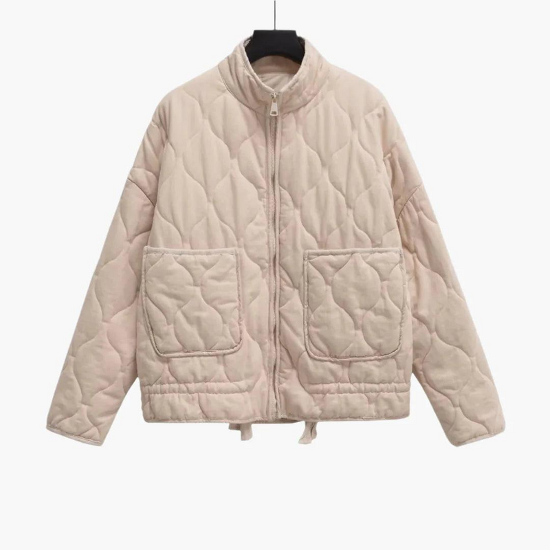 Women's short quilted jacket in pink
