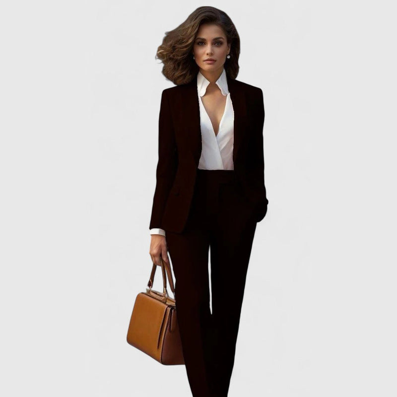 Women's blazer and trousers set in black