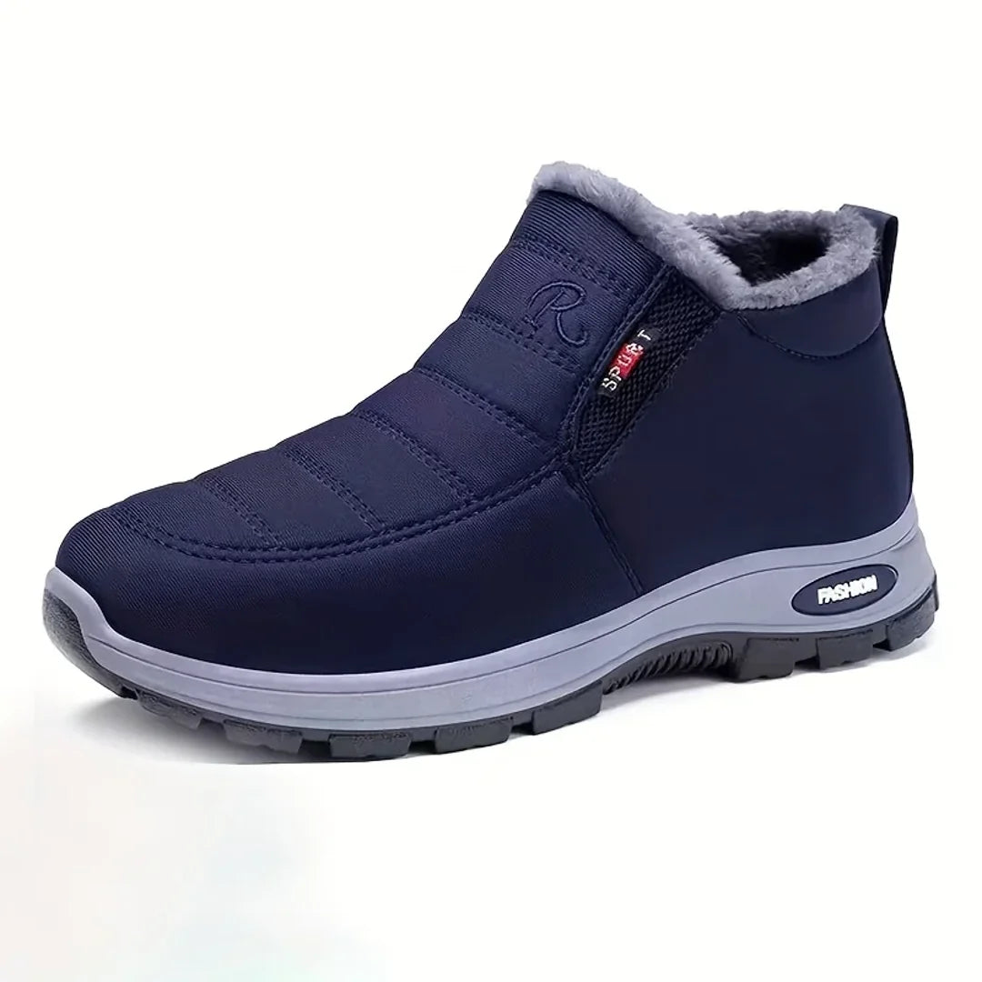 Women's navy blue winter boot – side view