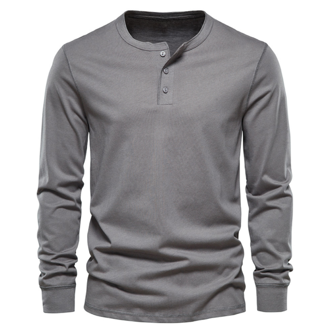 Men's Long Sleeve Henley Shirt for Everyday Wear